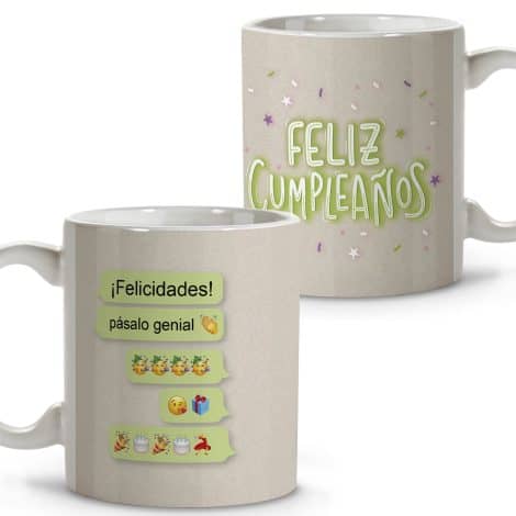 Taza de cumpleaños para hombre de LolaPix con diseño original, ideal para regalar en WhatsApp.