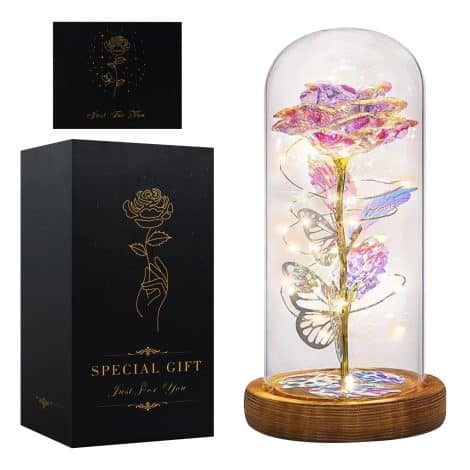 Adorno Navidad Eterno Rosa, Regalos para Hombres y Mujeres, cumpleaños, boda, regalo ideal para seres queridos.