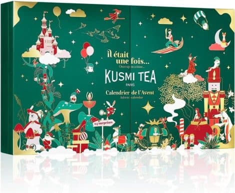 Kusmi Tea – Calendario de Adviento Kusmi Tea 2023 – Érase una vez – 24 regalos para los fanáticos de los tés e infusiones ecológicas – Bolsitas, cajas y accesorios.