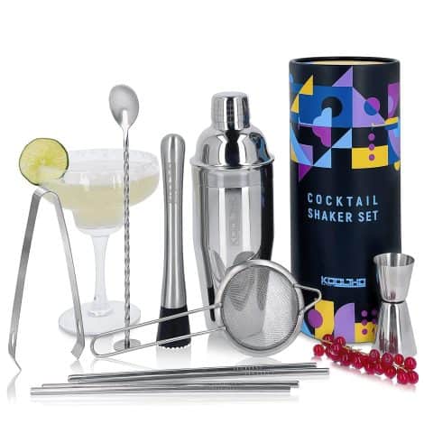 Set de Bar Profesional: Coctelera Cobbler, Accesorios de Cócteles, Regalos Originales para Hombres y Mujeres.