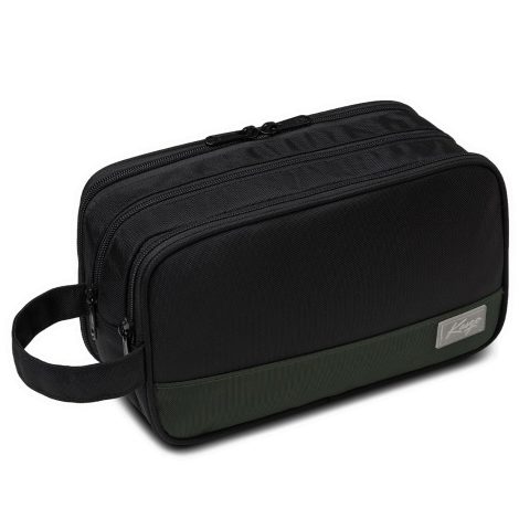 Neceser de viaje impermeable para hombre y mujer, organizador de maquillaje con compartimentos, negro.