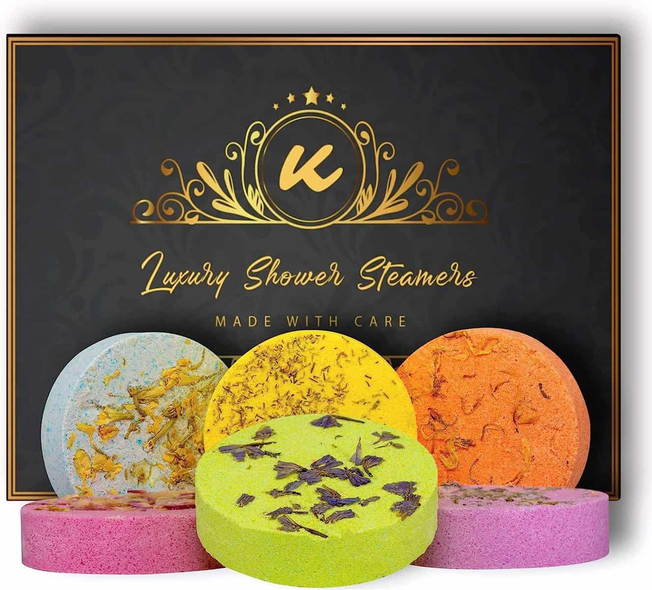 Katty Loy Set de Vaporizadores de Ducha de Lujo - Regalo Para Mujeres Hombres Ella él Mamá Novia Novio Esposa Regalo de Cumpleaños Para el Día de San Valentín Hidratante Para la Piel Lavanda Menta