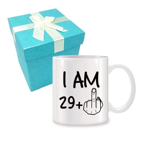 Taza de café de cerámica blanca de 30 años  Idea de fiesta cómica para regalo de cumpleaños divertido de adultos.