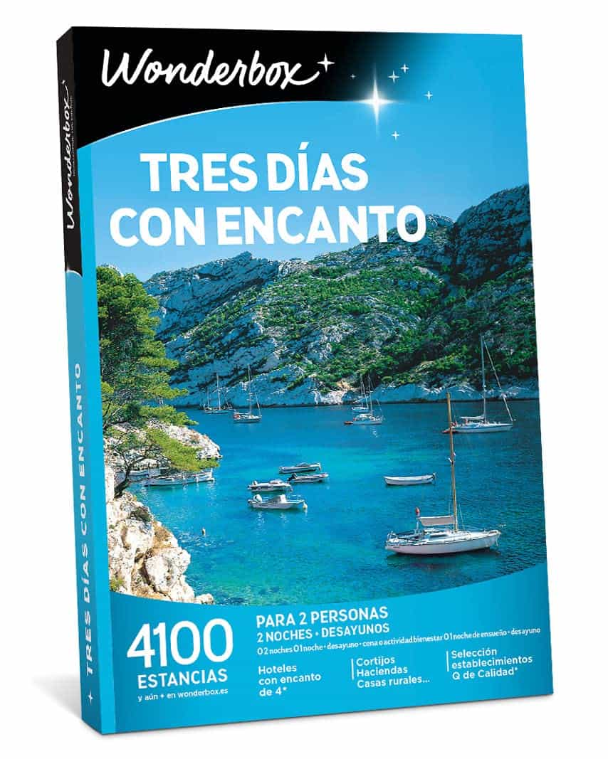 Wonderbox - Caja Regalo - Tres Días con Encanto - 4100 Estancias - 2 Noches + Desayunos - Hotel con Encanto de 4* - Ideas Regalo Mujer, Ideas Regalo Original Hombre