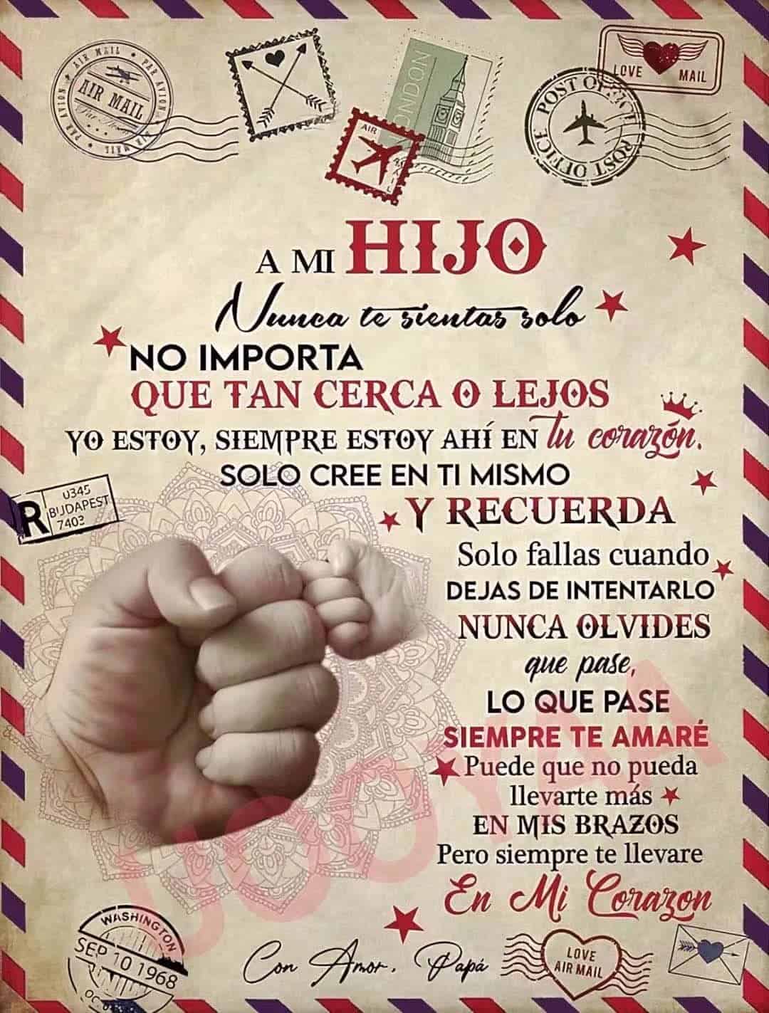 Mantas para Cama De Franela, Carta De Mensaje Bendición para Personalizado Manta de Lana Papá para Mi Hijo Regalos de cumpleaños Navidad Español Mensajes