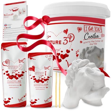 Kit de moldes 3D dermatológicamente probado, ideal como regalo original para mujeres y hombres. Kit de manualidades para regalos personalizados. Perfecto para el aniversario de pareja.