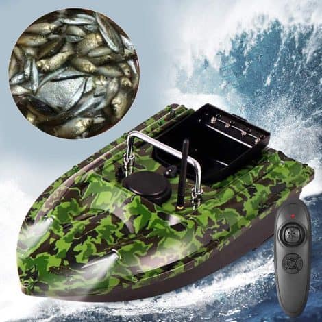 Embarcación pesquera con sonar y GPS, luces LED, 2h conducción, 500m alcance, ideal para carpas, regalo masculino.