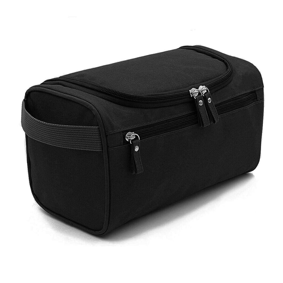 Neceser Hombre Viaje, AOBETAK Bolsa de Aseo Impermeable Gran Capacidad para Colgar, con Malla y Compartimiento con Cremallera, Artículos de Aseo Juego para Hombres, Mujeres, Deporte,Negro