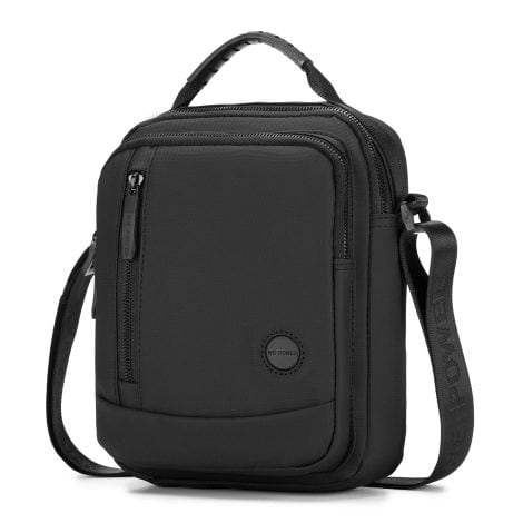 Bolso Hombre Néro Pequeño para Trabajo/Escuela/Viaje, Estilo Mariconera de Nailon.