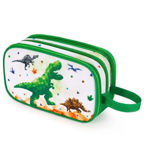 Neceser de Viaje Dinosaurio – Bolsa de Aseo Infantil para Niño/Niña, resistente al agua y portátil. Ideal para cumpleaños y vacaciones.