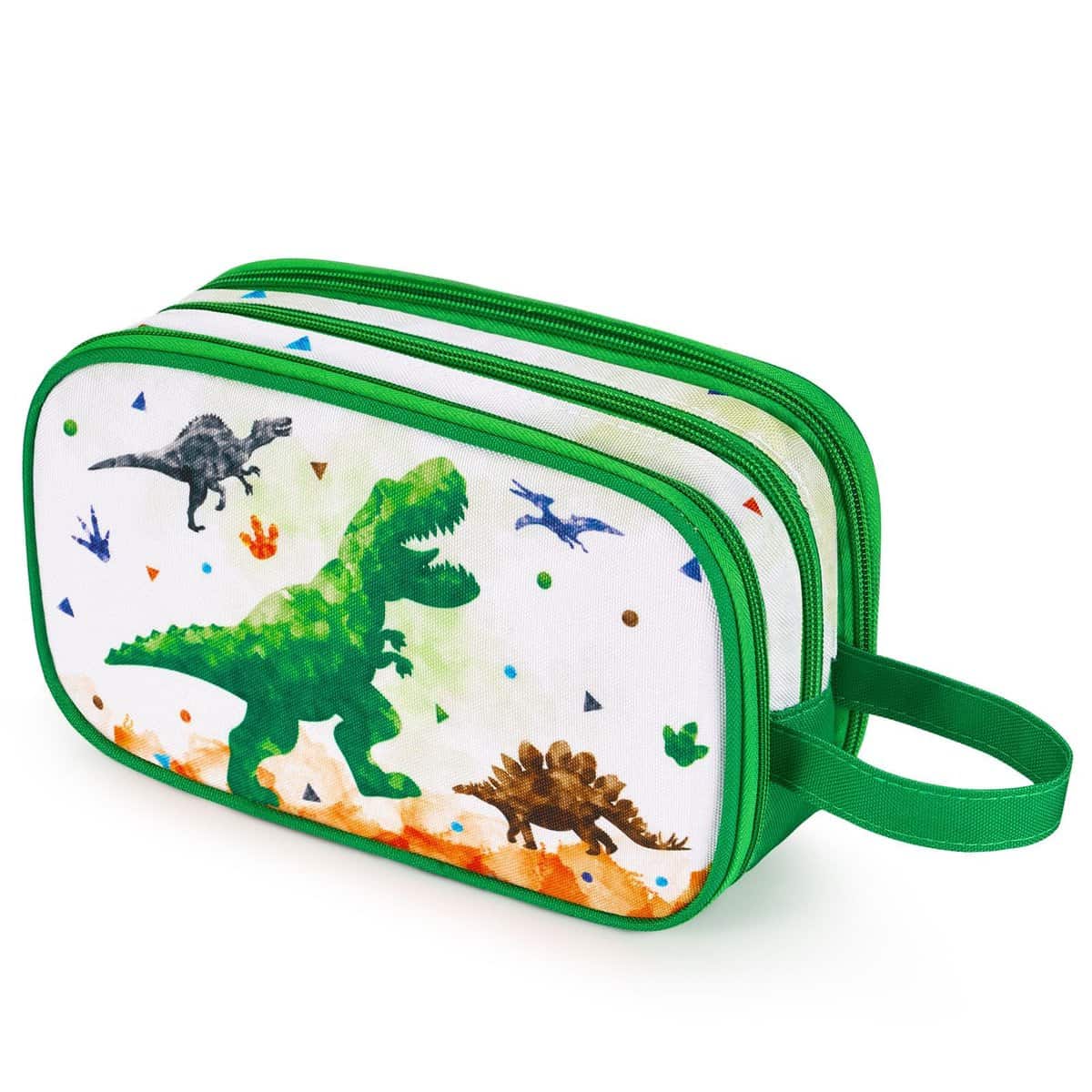 Neceser Viaje de Dinosaurio - Neceser Infantil Bolsa de Aseo para Niño/Niña Cámping Viaje Hogar Resistente al Agua Portátil Dopp Kit Cumpleaños Vocación