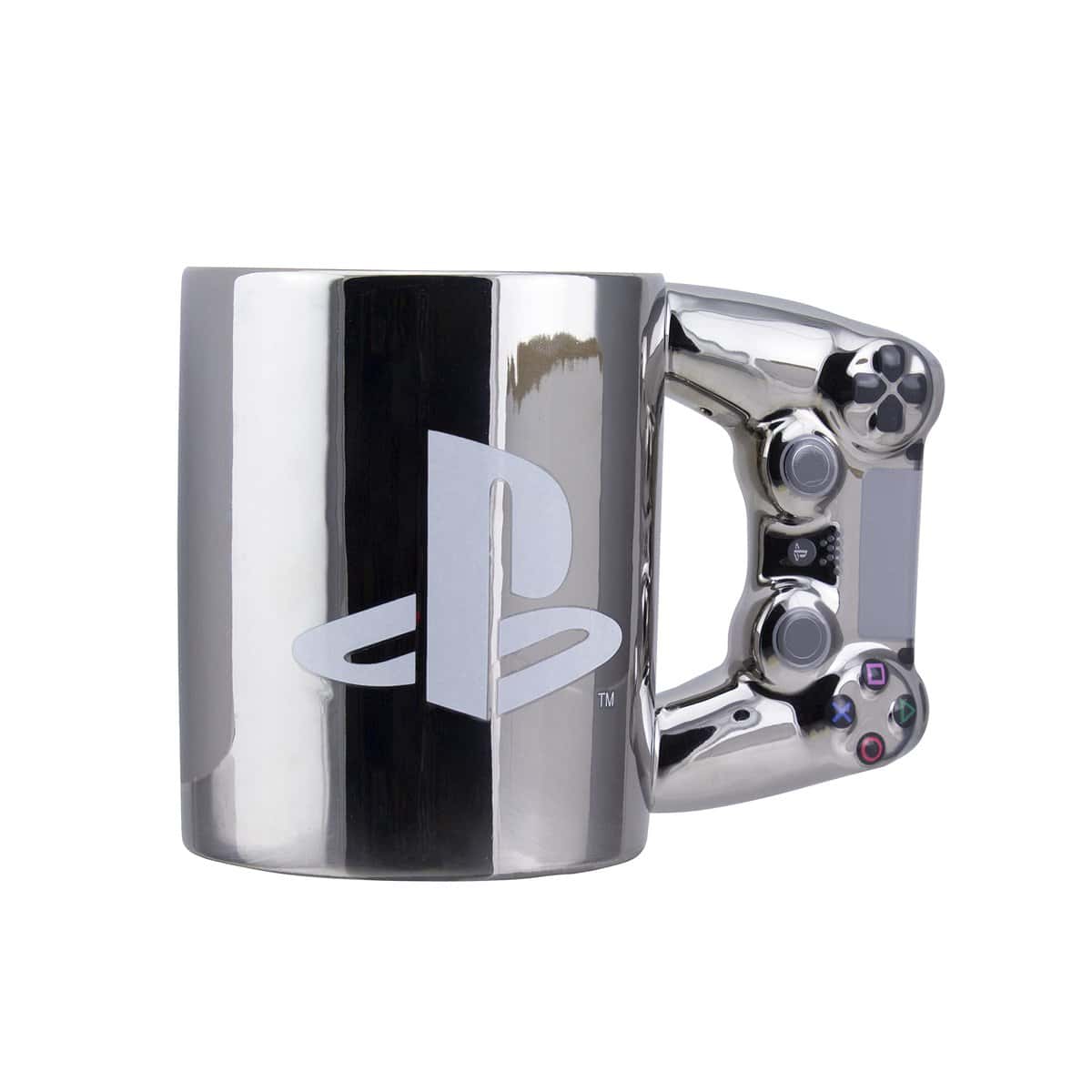 Playstation DS4 - Taza de café (cerámica, 550 ml), color plateado