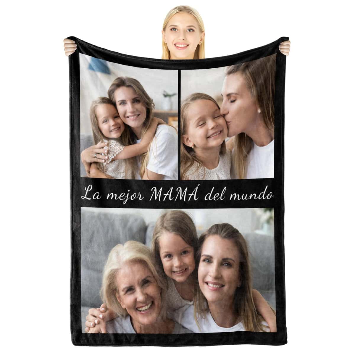 Giftove Regalos Medida para Madres Abuelas - Mantas Personalizadas con Fotos y Texto Originales - Regalos Creativos Madres, Abuelas y Familiares, Ideas Regalos Navidad 2023