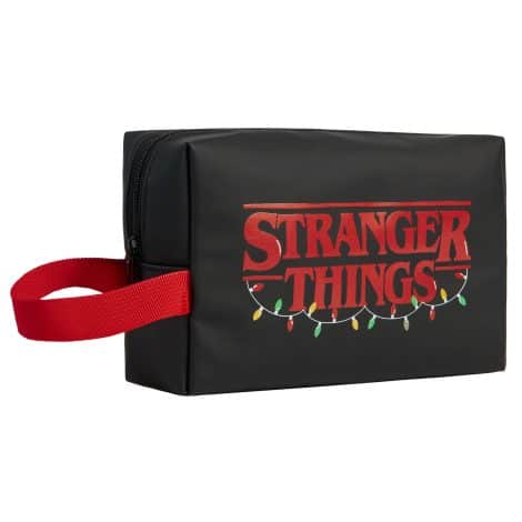 Neceser de Viaje Stranger Things – Regalo ideal para adultos en Navidad (Negro/Rojo) para mujeres y hombres.