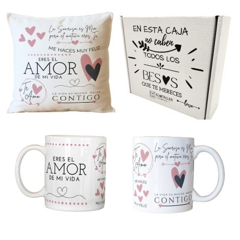 Regalo romántico para San Valentín y aniversarios: Taza de amor con mensajes bonitos. (AMOR)