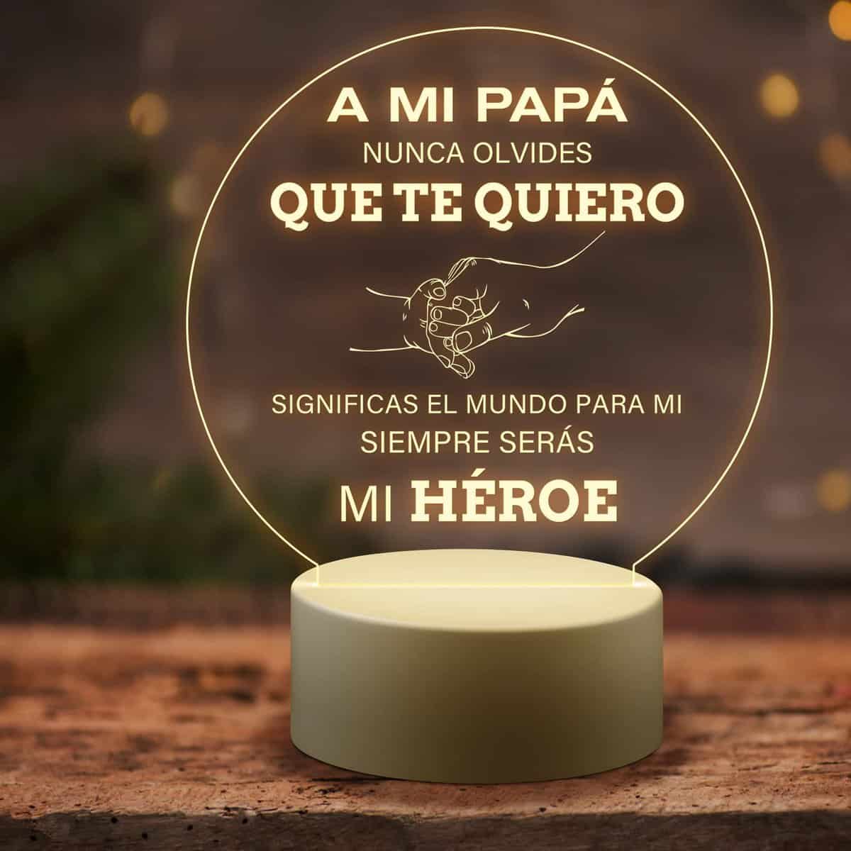 KAAYEE Regalos para Papa, Luz Nocturna Acrílica Grabada Regalo Papa Cumpleaños, Regalo para Padre desde Hijas e Hijo, Regalos Papa Navideños Regalos Papá Acción de Gracias (Papá-2)