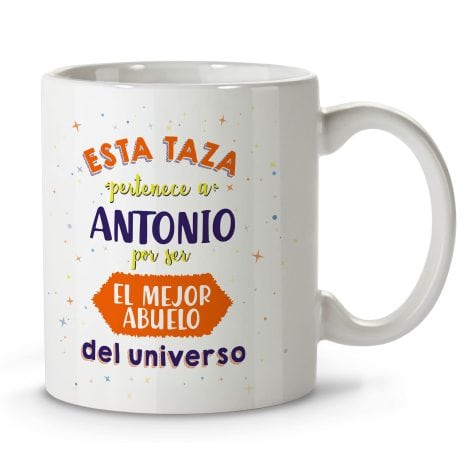 Taza personalizada Universo Azul para abuelo de LolaPix con frases originales. ¡Un regalo especial!