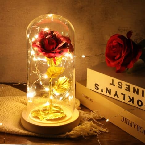 ADAZ Rosa Infinita, Regalos Únicos para Mujer Rosa Encantada estilo Bella y Bestia con Correa LED. Perfecto para San Valentín, Aniversario, Día de la Madre, Bodas, Cumpleaños y Navidad.