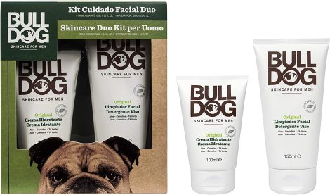 Set de Cuidado Facial Bulldog para Hombres: Crema Hidratante y Limpiador Facial, Blanco, 250 ml.