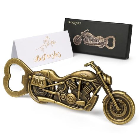 Abrebotellas personalizado de motocicleta Sinofort para hombres en cumpleaños, aniversario, San Valentín y día del Padre.