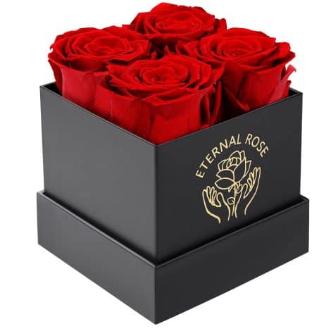 Caja de Regalo con Rosa para regalar en ocasiones especiales como San Valentín, Día de la Madre o Navidad.