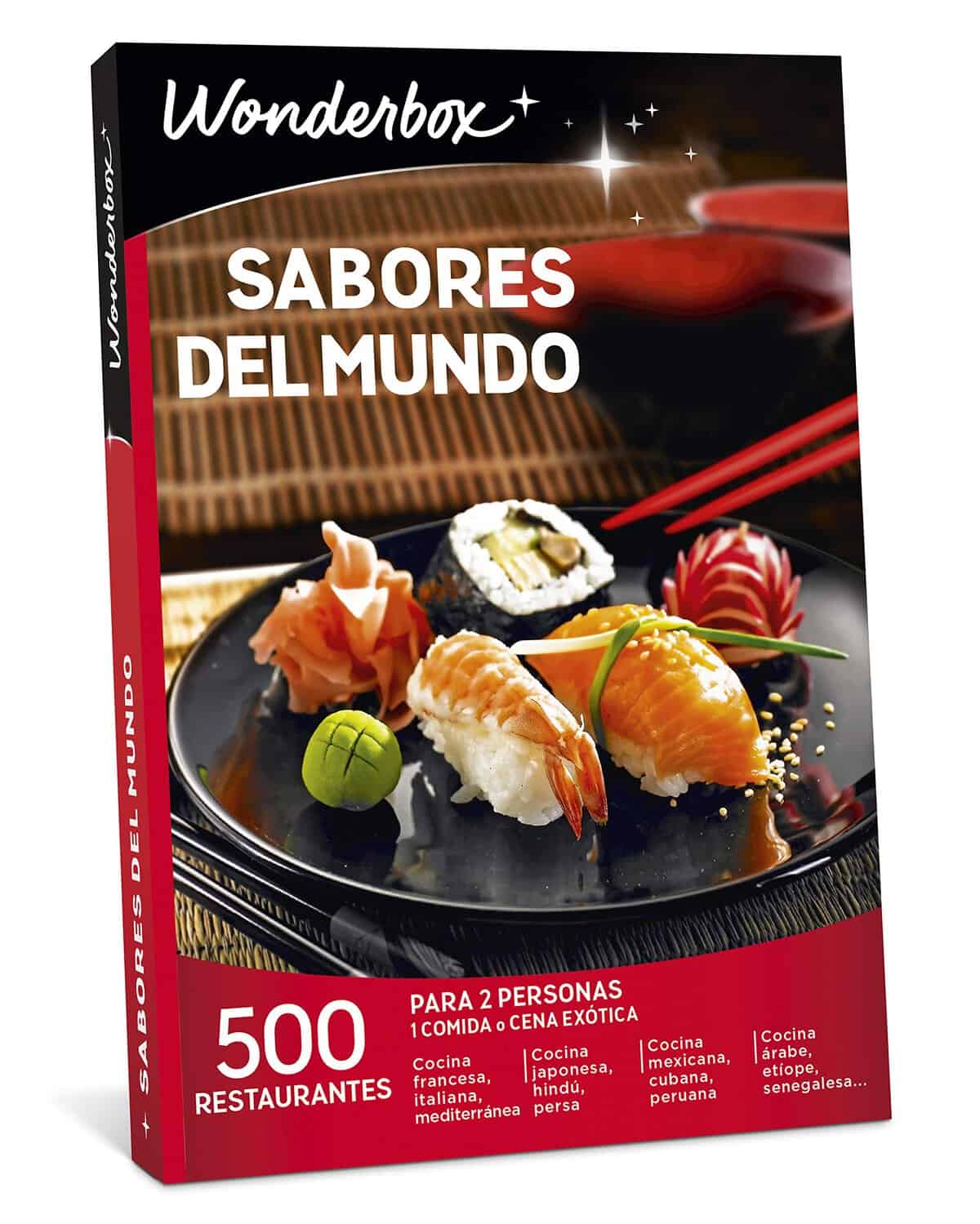 WONDERBOX Caja Regalo -SABORES del Mundo- 500 restaurantes para Dos Personas