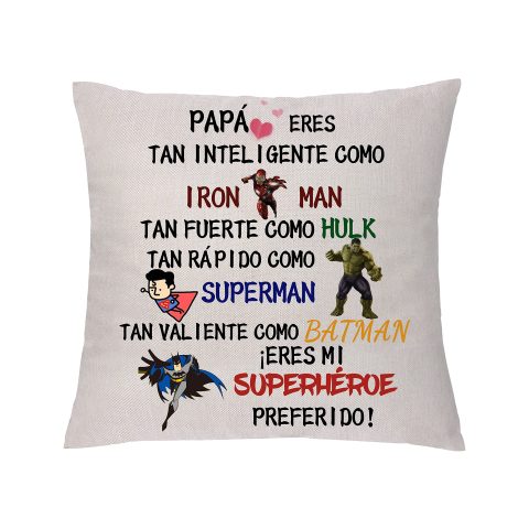 Fundéx de almohada para papá Regalo cumple papá Navidad Decoración hogar Mejor Papá del Mundo (Modelo 3) 45x45cm.