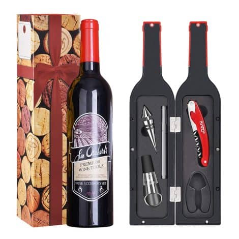 Conjunto de Regalo de Vino Kato – Kit de sacacorchos y accesorios con etiqueta para beber, ideal para San Valentín, bodas y estrenos.