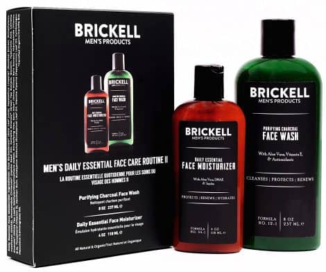 Brickell Men’s Products  Set básico de limpieza e hidratación facial natural y orgánico, con fragancia.