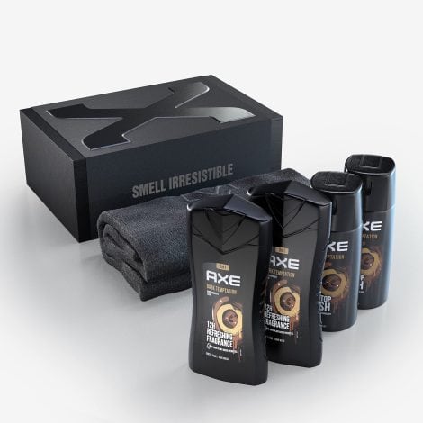 Pack Dark Temptation de Axe, ideal para el cuidado personal y de higiene masculino con 5 productos.