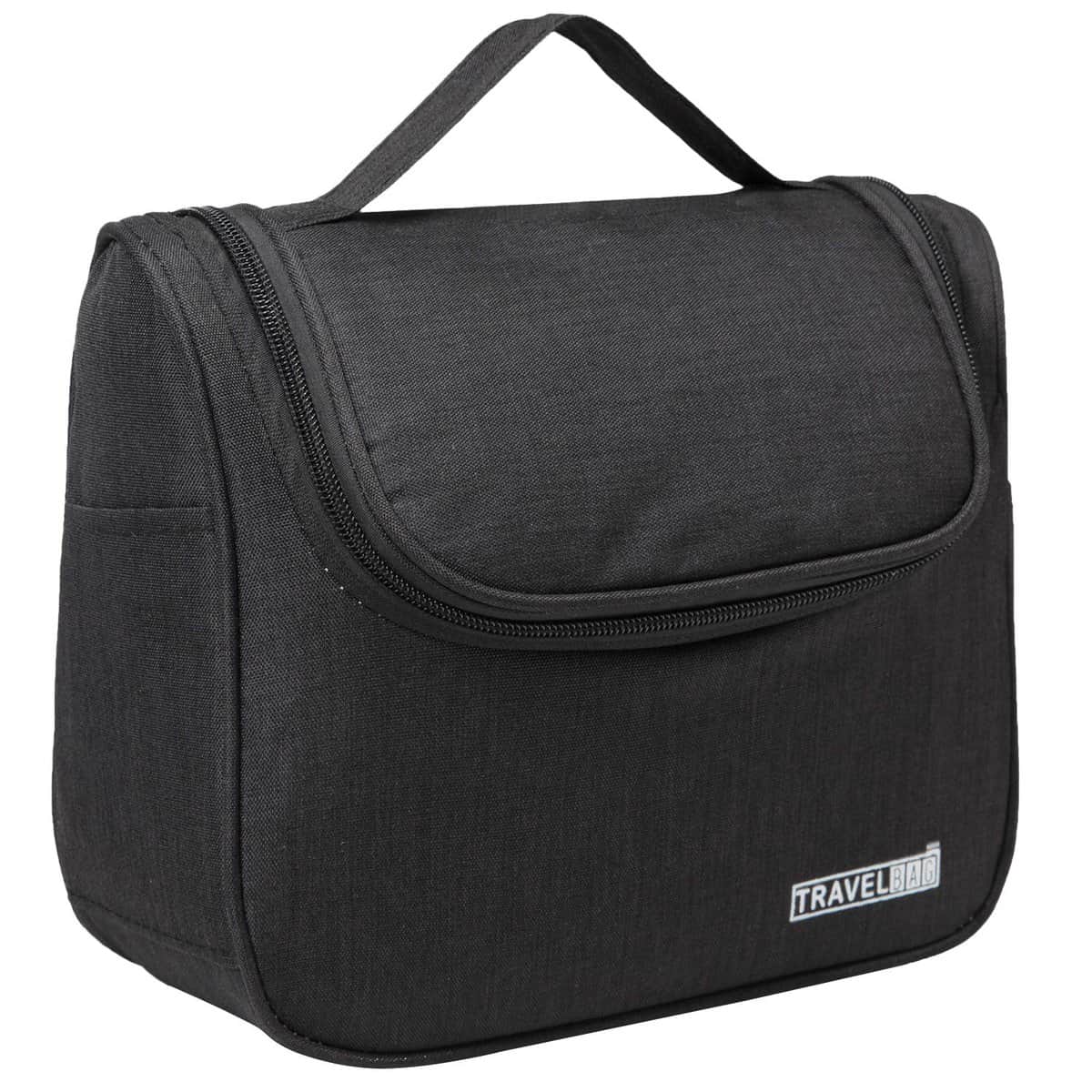 Neceser Hombres Mujeres, Kasgo Neceser Viaje Bolsa de Aseo Grande Neceser Colgante Impermeable Neceser Maquillaje Organizador Bolsa Cosmeticos Bolsa de Enjuague para Baño Gimnasio Diario, Negro