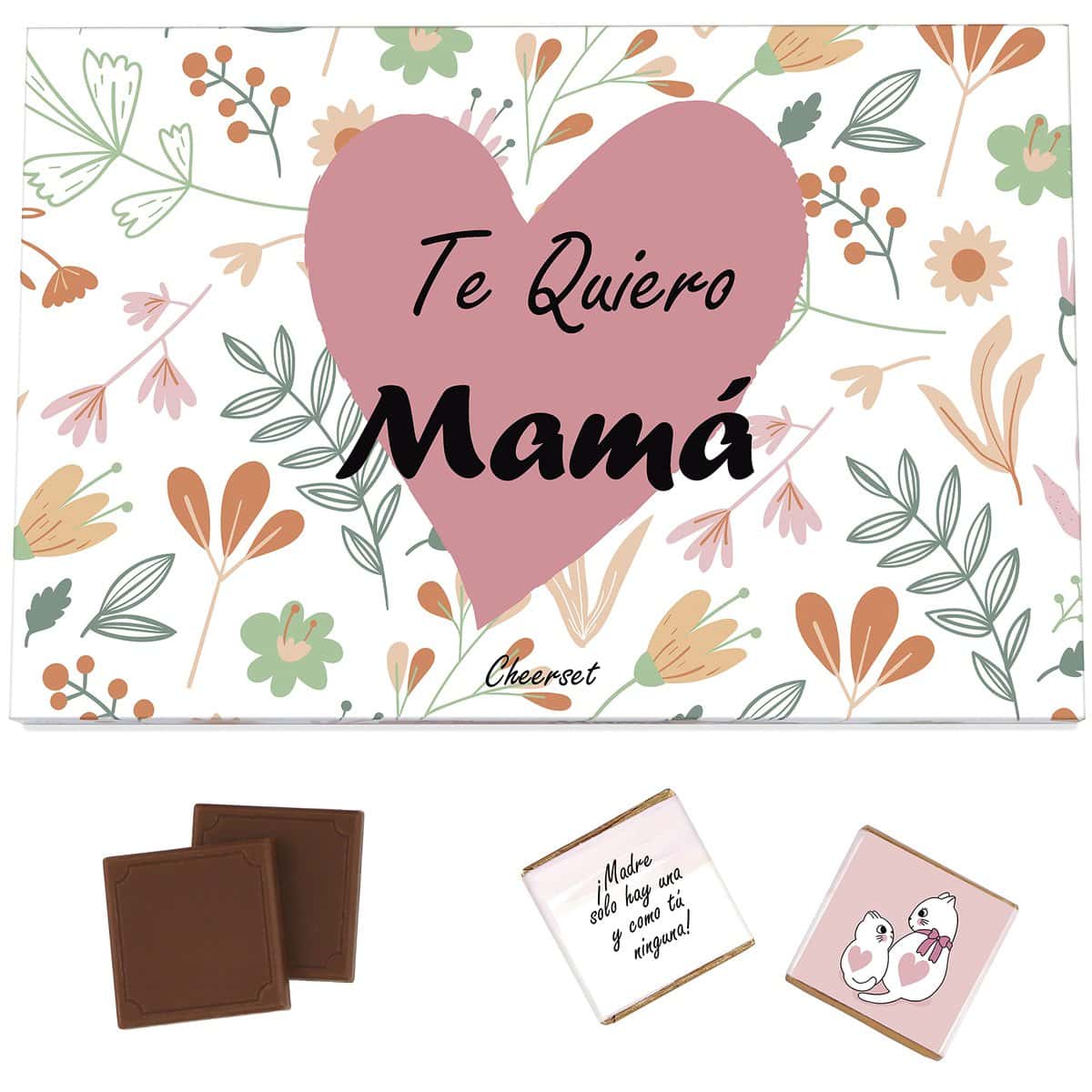 Caja regalo chocolate original - Te quiero Mamá 24 un. 120 gr.