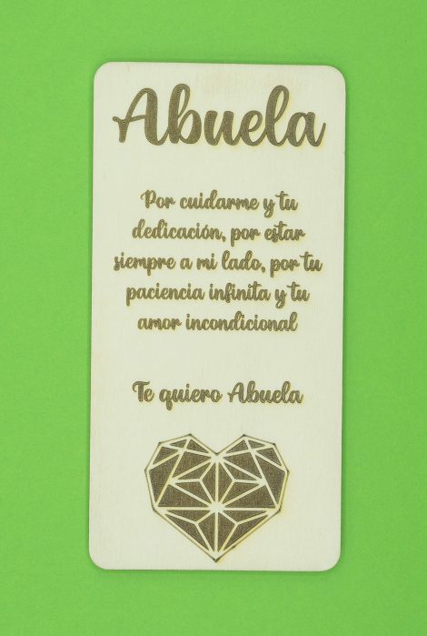 Tarjeta de madera especial para abuela: ¡Un regalo amoroso para el Día de la Madre o cumpleaños!