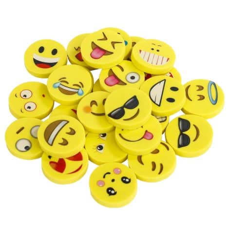 Pack de 144 gomas de borrar con emoticonos, ideales como regalo para fiestas, cumpleaños, niños, festivales y Navidad.