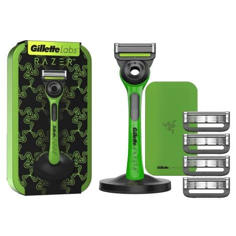 Gillette Labs Edición Limitada Razer: Maquinilla de Afeitar Hombre con Barra Exfoliante, Cuchillas Extra, Base y Estuche Viaje.