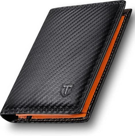 Cartera para hombre TEEHON, en cuero negro, con protección RFID, 11 ranuras para tarjetas, 2 ranuras para billetes, 1 bolsillo para monedas. Ideal como regalo.