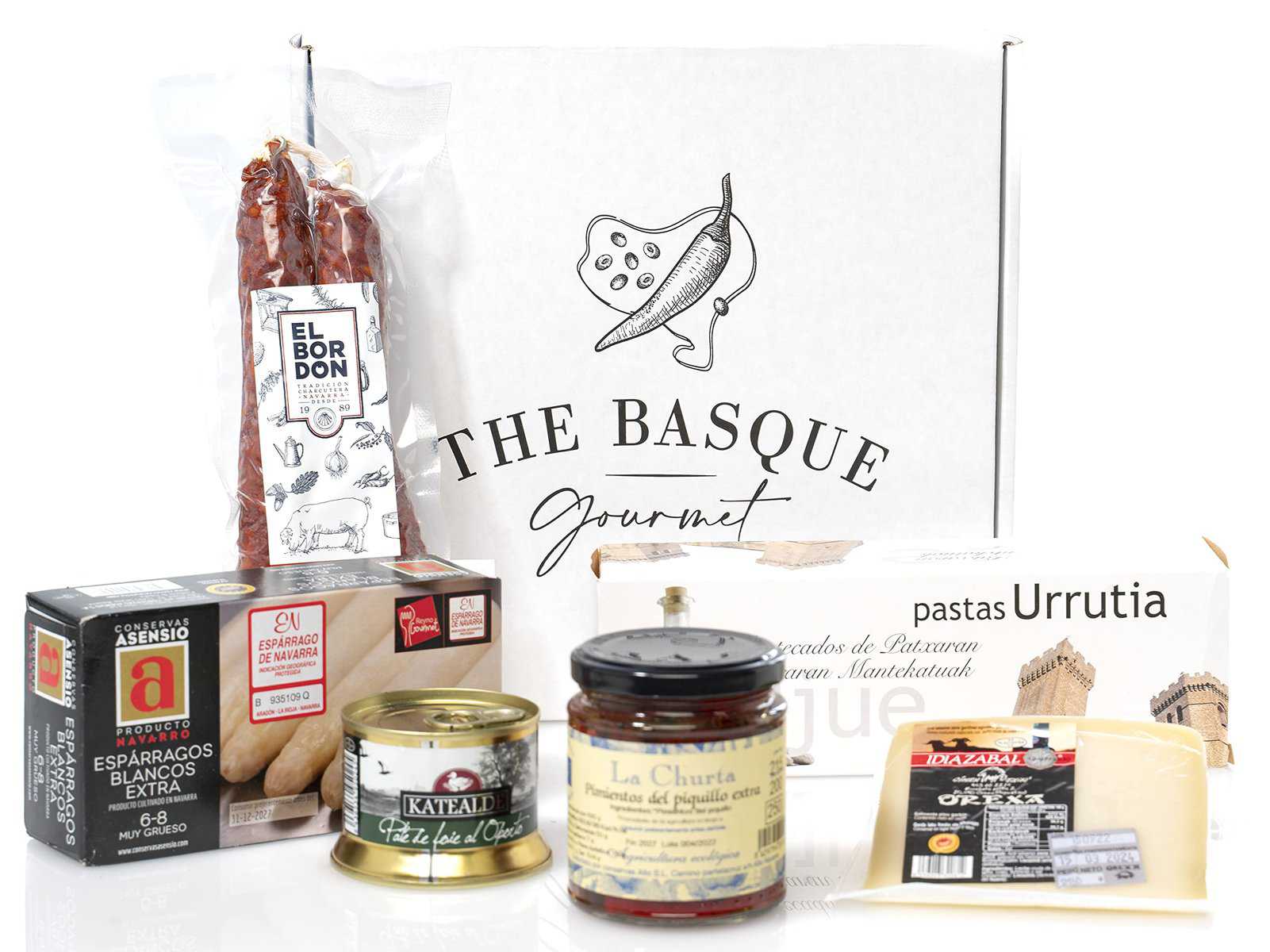 THE BASQUE gourmet - Cesta Gourmet para Regalar - Exquisito Queso Curado, Paté Selecto y Más - Ideal como Regalo para Foodies- Lote 1