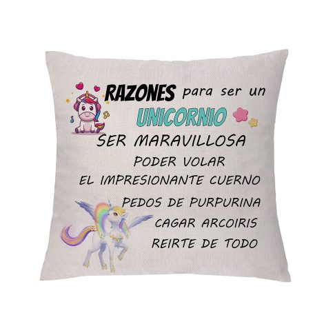 Funda de cojín motivadora Unicornio Anima, regalo cumpleaños Navidad Amigos, inspira recuerdos especiales. (Tipo 4)