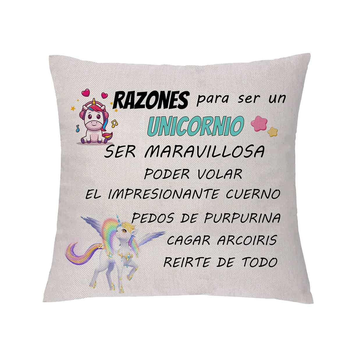 Funda de cojín inspiradora Unicornio Encourage Regalo de cumpleaños Funda de Almohada Hijo Hija Hermano Hermana Sobrino Sobrino Nieto Nieta Amigos Recuerdos de graduación de Navidad (Tipo 4)