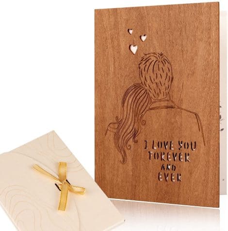 Tarjetas de Felicitación de Madera Creawoo: Amor eterno en Cumpleaños, Aniversario, Bodas y San Valentín.