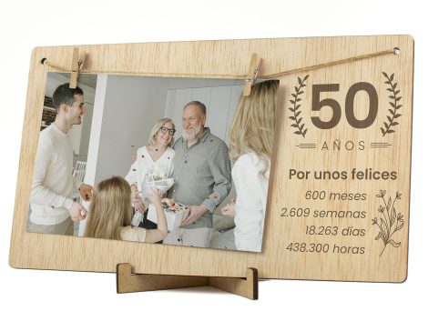 Marco de Fotos 50 años Aniversario, regalo ideal para celebrar bodas de oro. ¡Feliz Aniversario!