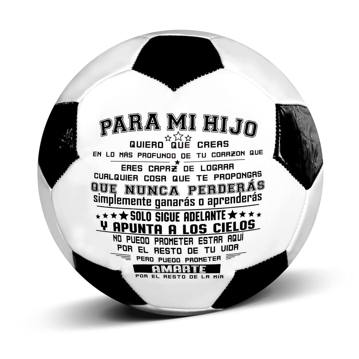 Uloveido to My Son/Daughter/Grandson Football Size 5 Match Training Soccer Ball Spanish Language para Mi Hijo balones de fútbol