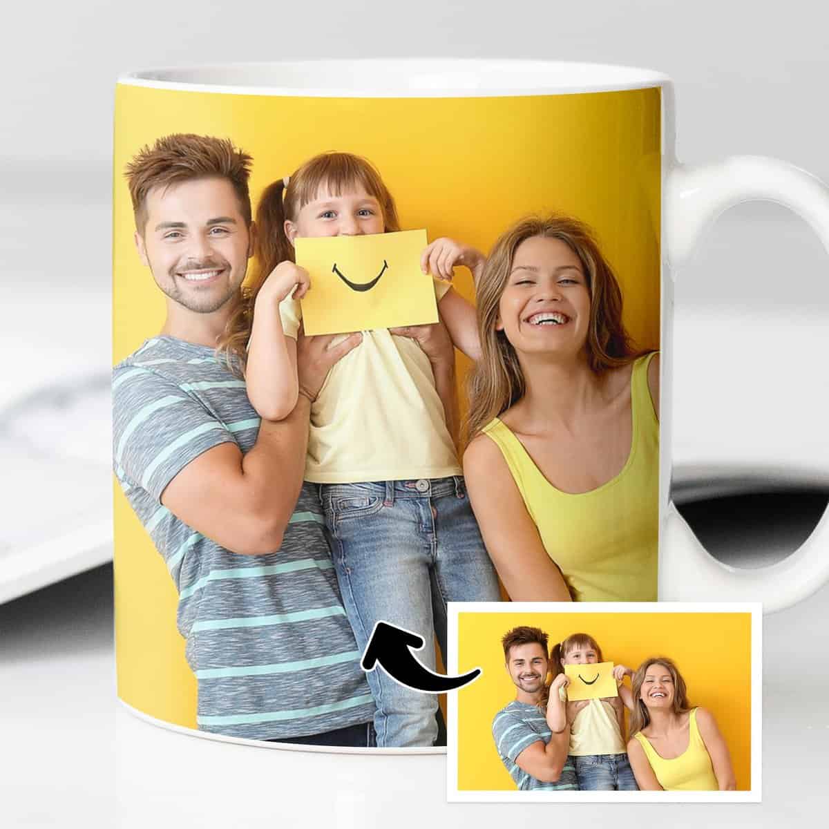 Transparent Gift Taza Personalizada con Foto. Tazas Personalizadas Cerámica para Desayuno.Regalos Originales para Mujer y Hombre. Regalos Personalizados para Amigos,Familiares, Cumpleaños, Aniversario