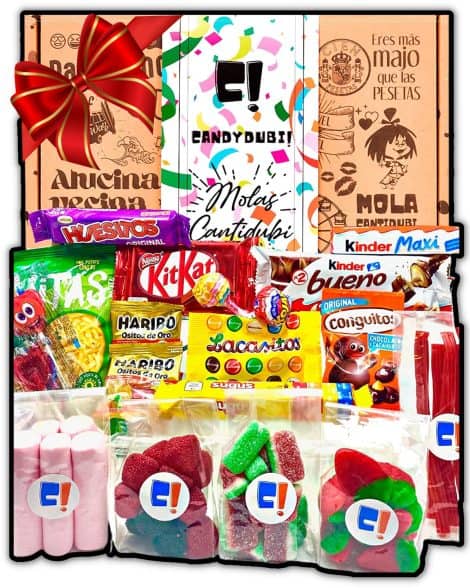 Caja de Deliciosos Dulces y Chocolates para un Regalo Navideño Especial | Ideal para Amigo Secreto o para los Niños | Incluye +0,9 kg de tus Favoritos.