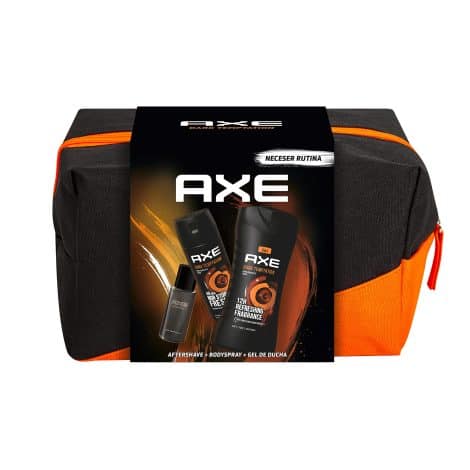 Conjunto de productos Axe Hombre Dark Temptation en práctica bolsa: Desodorante BodySpray 150 ml + Aftershave 100 ml + Gel de Ducha 250 ml.