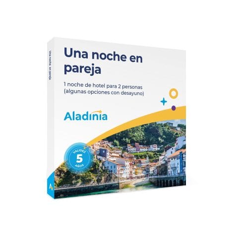 ALADINIA Una Noche Romántica. Experiencias únicas para regalar. Caja de obsequio para alojamientos encantadores. Validez 5 años, cambios ilimitados y gratuitos.