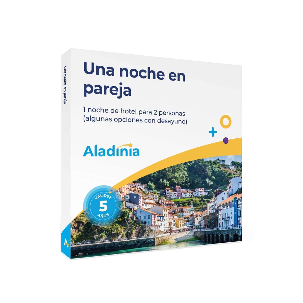 ALADINIA Una Noche en Pareja. Pack de escapadas Originales para Regalar. Cofre Regalo de estancias de una Noche en hoteles con Encanto. Validez 5 años, Cambios Gratis e ilimitados