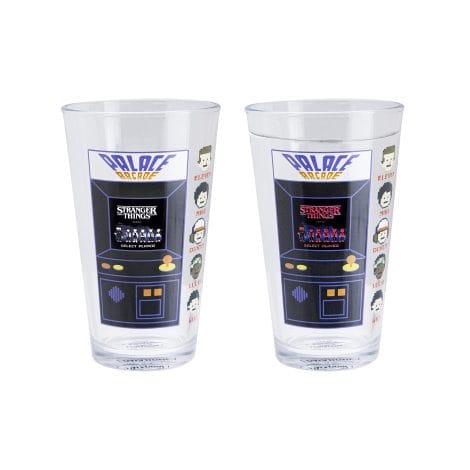 Máquina Arcade Palace de Stranger Things con vaso que cambia de color | Producto oficial de películas de terror.