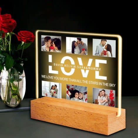 Regalos de San Valentín: Lámpara nocturna personalizada con fotos de ambos, regalos de cumpleaños para tu novia o novio, obsequios para aniversarios de parejas, Regalos de Navidad personalizados para tu esposa o esposo.