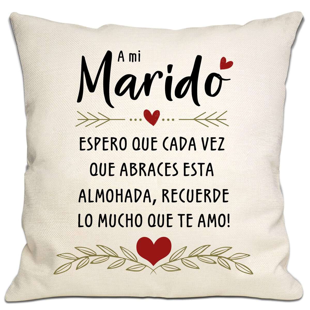 Bommex Regalo de Esposo a Esposa Espero Que Cada Vez Que Abraces Este Cojin Te Recuerde Cuanto Te Amo Funda de Cojin para Esposo Cumpleaños San Valentin Aniversario Navidad(Marido)